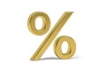 Golden percent sign isolated on white background Royalty Free Stock Photo