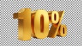 Golden 10 Percent Symbol Royalty Free Stock Photo