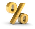 Golden percentage sign Royalty Free Stock Photo