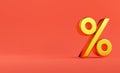 Golden percentage sign on red background for add number of shopping discount , Shopping promotion and advertisement display Royalty Free Stock Photo