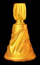 Golden perfume bottle .