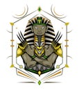 Golden pharaoh logo mascot emblem