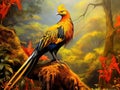 Golden Pheasant Chrysolophus pictus Made With Generative AI illustration
