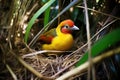 a golden pheasant in a thicket of bamboo