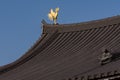 Golden Phoenix, Roof detail in Byodo-in Buddhist temple in Uji, Kyoto Prefecture, Japan Royalty Free Stock Photo