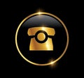 Golden Phone Logo Vector icon