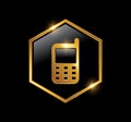 Golden Phone Logo Vector icon