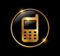 Golden Phone Logo Vector icon