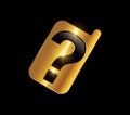 Golden Phone Question Logo Icon