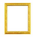 Golden photo frame isolated on white background with clipping path Royalty Free Stock Photo