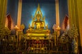 The golden Phra Buddha Chinnarat Wat Benjamabopit Dusitwanaram Bangkok Thailand