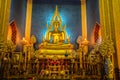 The golden Phra Buddha Chinnarat Wat Benjamabopit Dusitwanaram Bangkok Thailand