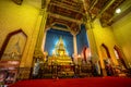 The golden Phra Buddha Chinnarat Wat Benjamabopit Dusitwanaram Bangkok Thailand Royalty Free Stock Photo