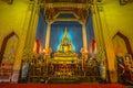 The golden Phra Buddha Chinnarat Wat Benjamabopit Dusitwanaram Bangkok Thailand