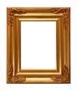 Golden picture frame baroque style Royalty Free Stock Photo