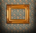 Golden picture frame baroque style Royalty Free Stock Photo