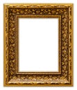 Golden picture frame with clipping path Royalty Free Stock Photo