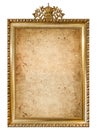 Golden picture frame grunge canvas white background Royalty Free Stock Photo