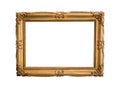 Golden picture frame isolated on white background Royalty Free Stock Photo
