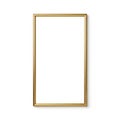 Golden picture frame on white background Royalty Free Stock Photo