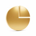 A golden pie chart with one segment separated from the main circle Royalty Free Stock Photo