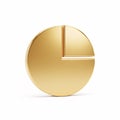 A golden pie chart with one segment separated from the main circle Royalty Free Stock Photo