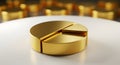 Golden Pie Chart Showing Sections Illustration Royalty Free Stock Photo
