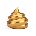 Golden Piece of Shit Cartoon Poop Icon. 3d Rendering