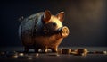 golden piggy bank for creative financial saving and deposit concepts. Generative AI