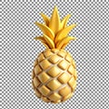 Golden Pineapple on Checkered Background Royalty Free Stock Photo