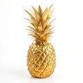 Golden Pineapple isolated on transparent background Royalty Free Stock Photo