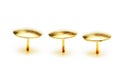 Golden pins isolated