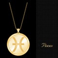 Golden Pisces Pendant Necklace