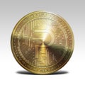 Golden pivx coin isolated on white background 3d rendering