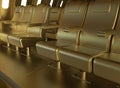 Golden plane seats Royalty Free Stock Photo