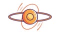 Golden Planetary Ring System, Abstract Cosmic Orbit, vector design Generative AI Royalty Free Stock Photo