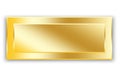 Golden plate icon. Name tag. Rectangular shape. Realistic design. Gradient effect. Vector illustration. Stock image.