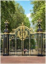 Golden plated Canada Gates in Buckingham Castle and Saint James Park in London