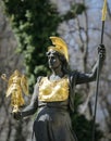 Golden plated statue of Athena/Minerva holding Nike