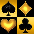 Golden Playing card suits