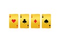 Golden playing card vector, Suit of ace poker card