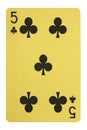 Golden playing cards, Five of clubs