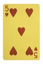 Golden playing cards, Five of hearts