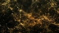 Golden Plexus Network: Abstract Technology Background. Futuristic Connection. Data Visualization Royalty Free Stock Photo