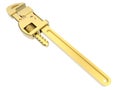 Golden plumbers wrench Royalty Free Stock Photo