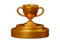 3d illustration of golden podium trophy isolated on white background Royalty Free Stock Photo