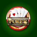 Golden poker banner Royalty Free Stock Photo