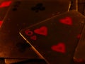 Golden Poker Blackjack playing cards Royalty Free Stock Photo