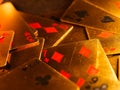 Golden Poker Blackjack playing cards Royalty Free Stock Photo