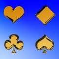 Golden poker symbols